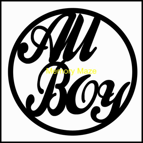 All Boy in circle 75 x 75mm packs of 3